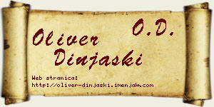 Oliver Dinjaški vizit kartica